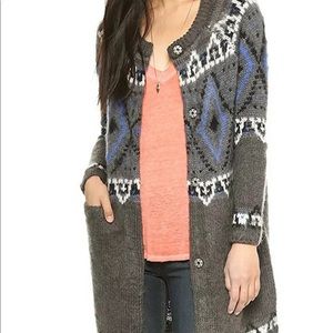 Free people fair isle frosted cardigan